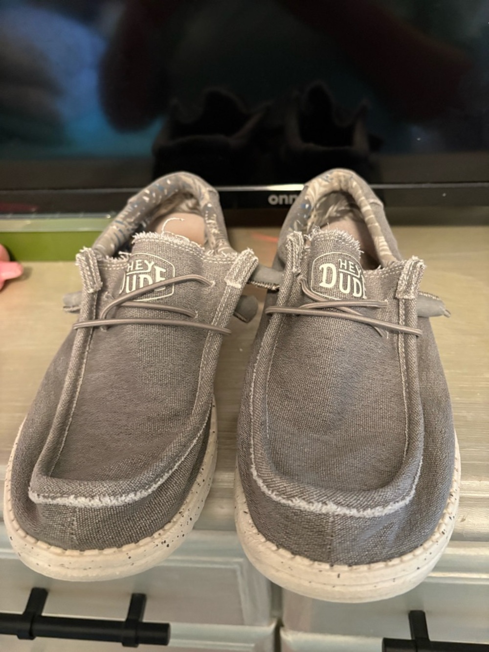 Hey Dude Charcoal Canvas Slip-On Shoes